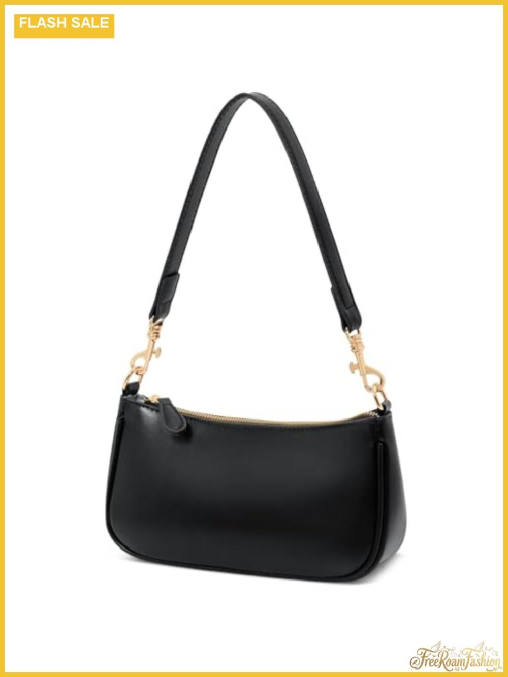 Faux Leather Mini Shoulder Bag with Zipper Closure